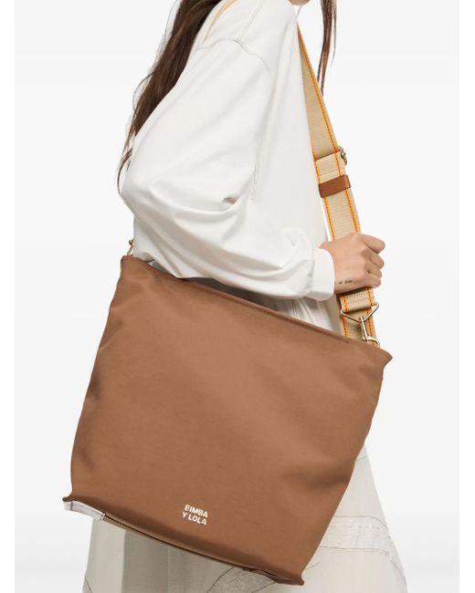 Bimba Y Lola Brown Large Carlino Shoulder Bag