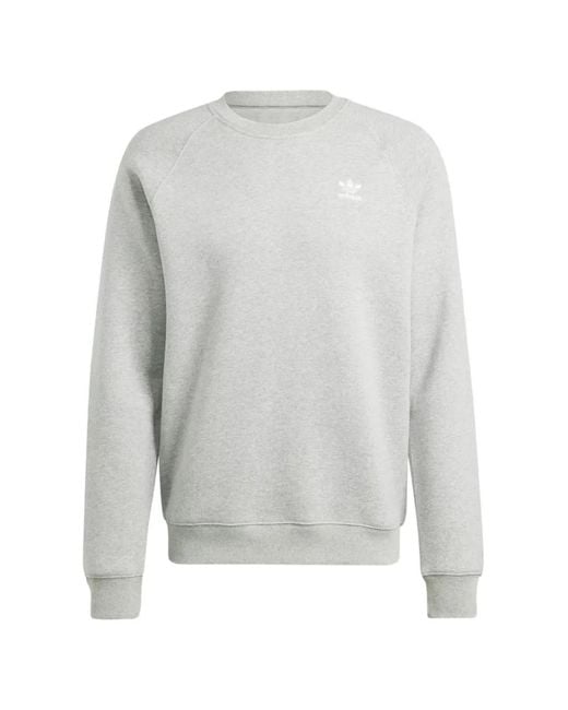 Adidas White Trefoil Crew-Neck Sweatshirt for men