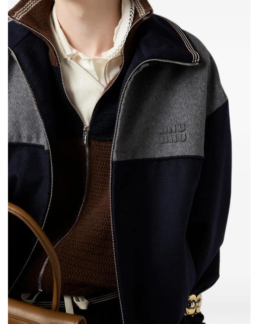 Miu Miu Brown Cashmere Zipper Cardigan