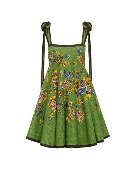 ALÉMAIS Green Phyllis Linen Mini Dress