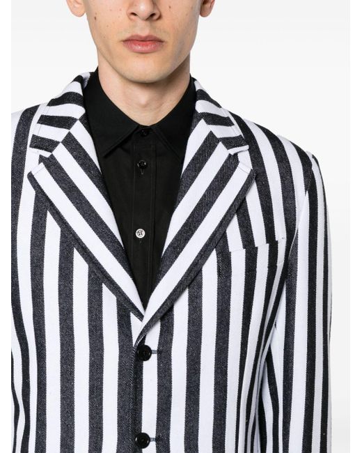 Moschino Black Striped Single-breasted Blazer for men