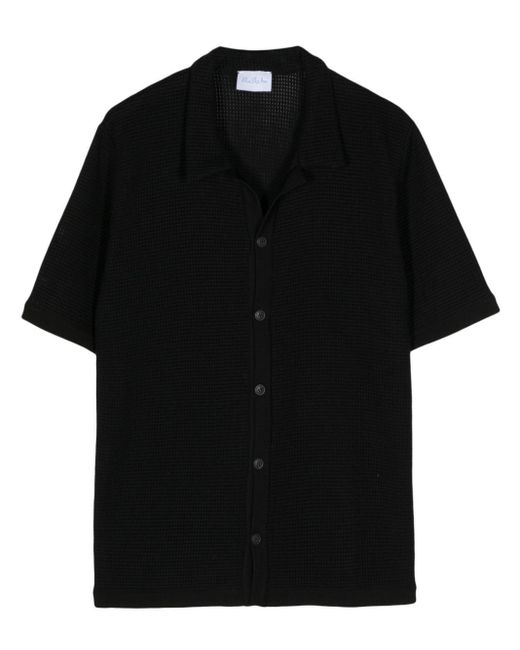 BLUE SKY INN Black Waffle-knit Cotton Shirt for men