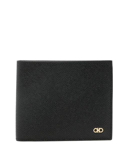 Ferragamo Black Bi-Fold Micro Gancini Wallet for men