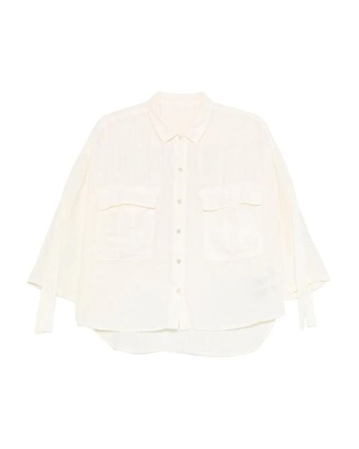 Chemise En Lin À Poches À Rabat 120% Lino en coloris White