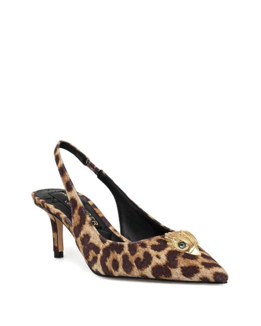 Kurt Geiger Brown Belgravia Leopard-Print Slingback Pumps