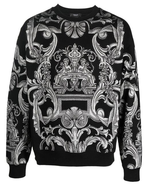 Versace Sweatshirt mit Barocco-Print in Schwarz für Herren | Lyst DE