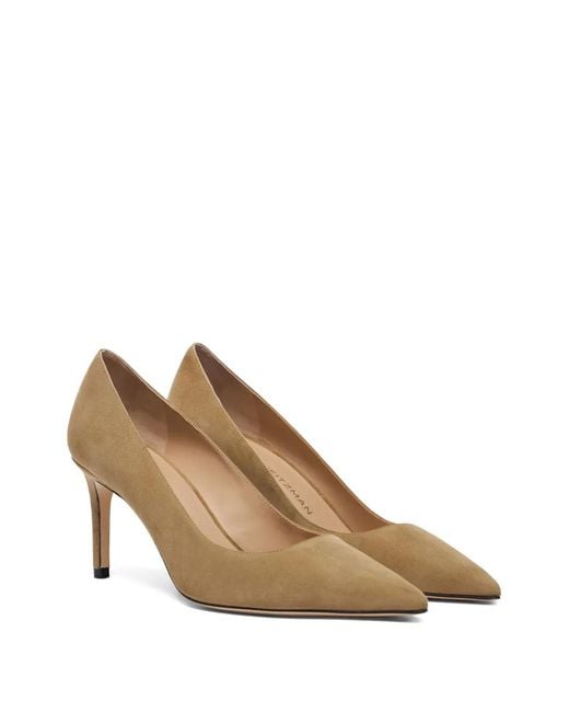 Stuart Weitzman Natural Pointed Stuart Suede Pumps