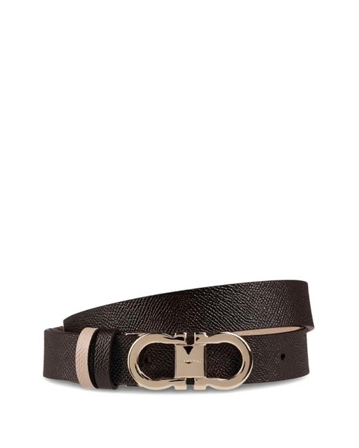 Ferragamo White Buckle Leather Belt