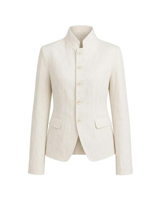 Forme D'expression White Cropped Single-Breasted Jacket