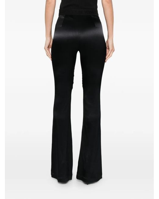 Versace Jeans Couture Black Logo-Waistband Trousers