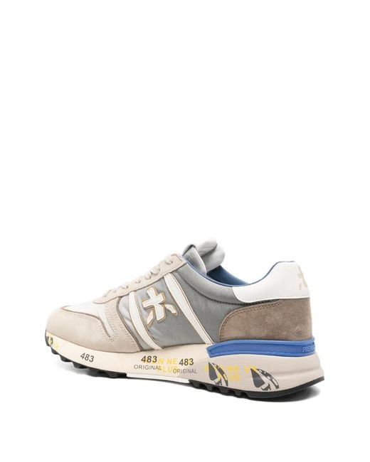 Premiata White Lander 8010 Panelled Sneakers for men