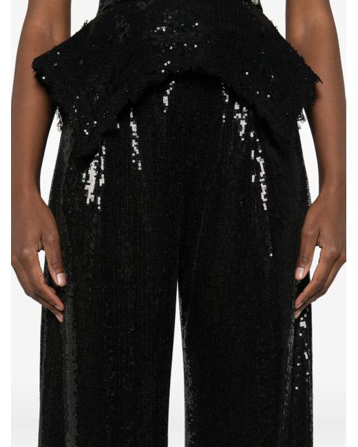 Pantaloni Con Paillettes di Nissa in Black