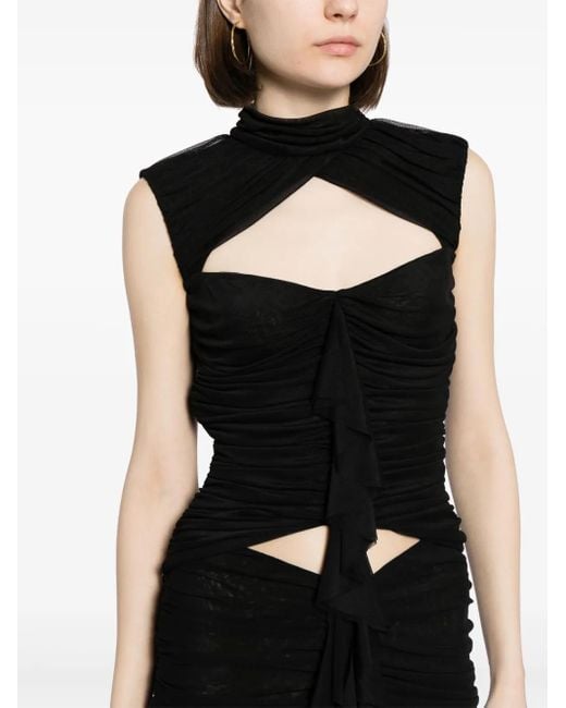 De La Vali Black Tiramisu Ruched Top