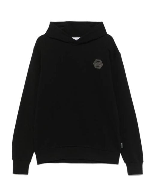Philipp Plein Black Hoodie Sweatshirt Ls Iconic Plein for men