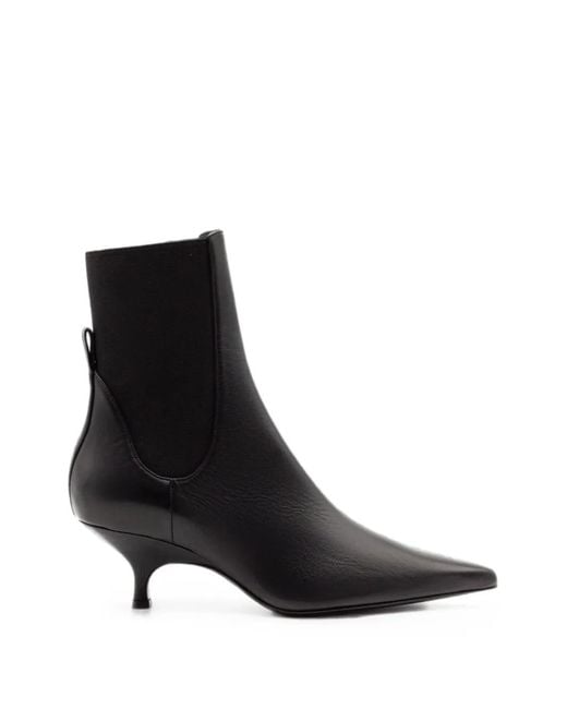 Gia Borghini Black Tara Elastic-Panel Chelsea Ankle Boots
