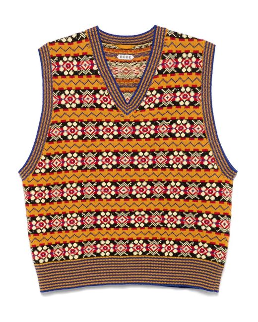 Bode Brown Bracken Vest for men