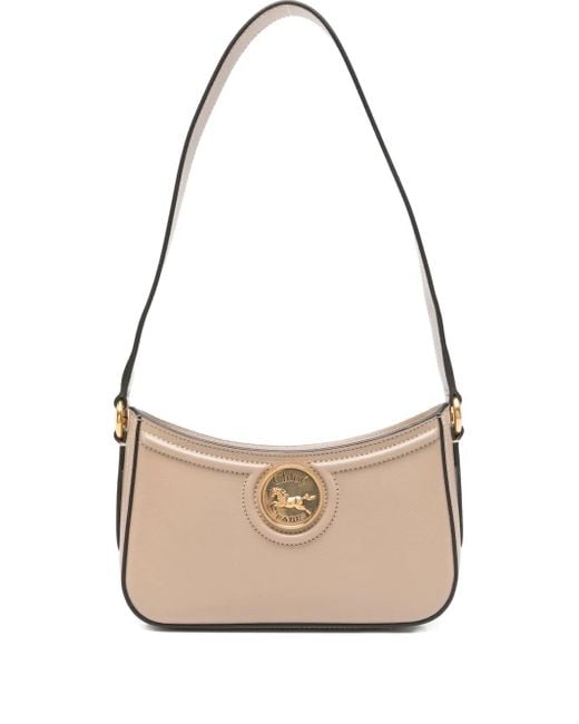 Chloé Natural Schultertasche mit Pferde-Emblem