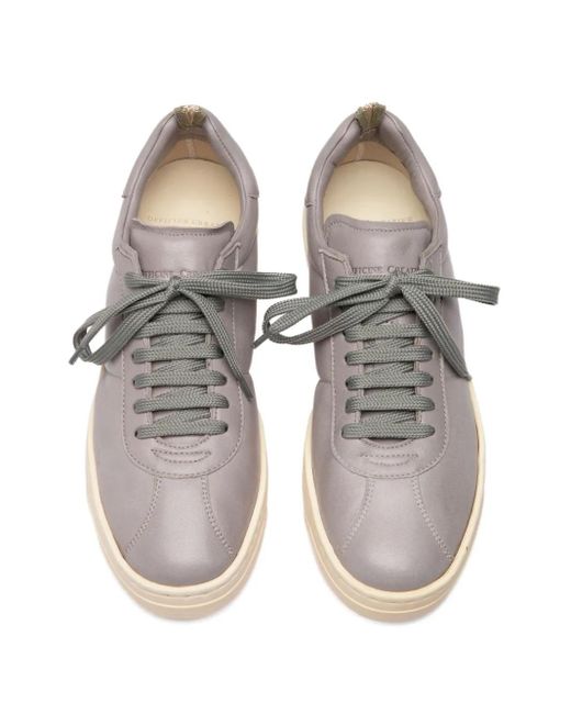 Officine Creative Brown Karma Leather Lace-Up Sneakers