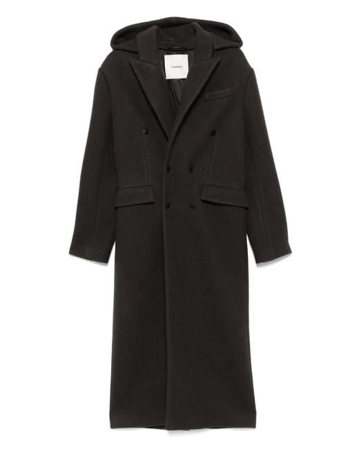 Manteau Croisé À Capuche Nanushka en coloris Black