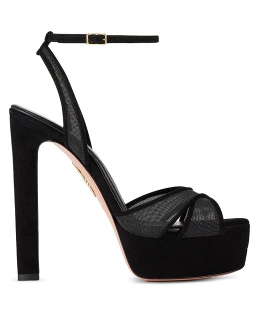 Aquazzura Black 130Mm Divine Sandals