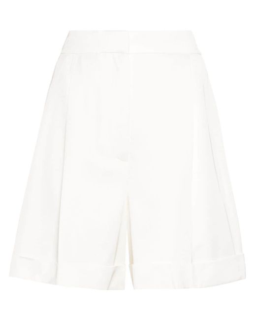 Alexander McQueen White High-Waist-Shorts mit Bügelfalten