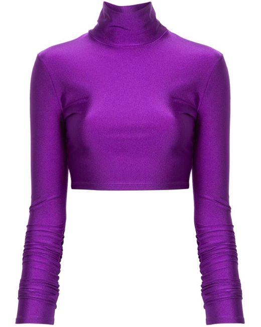 ANDAMANE Purple Orchid Cropped Jersey Top