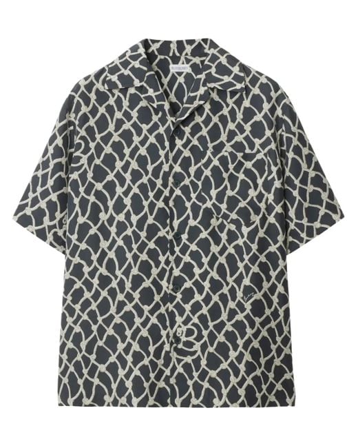 Burberry Gray Silk Shirt for men