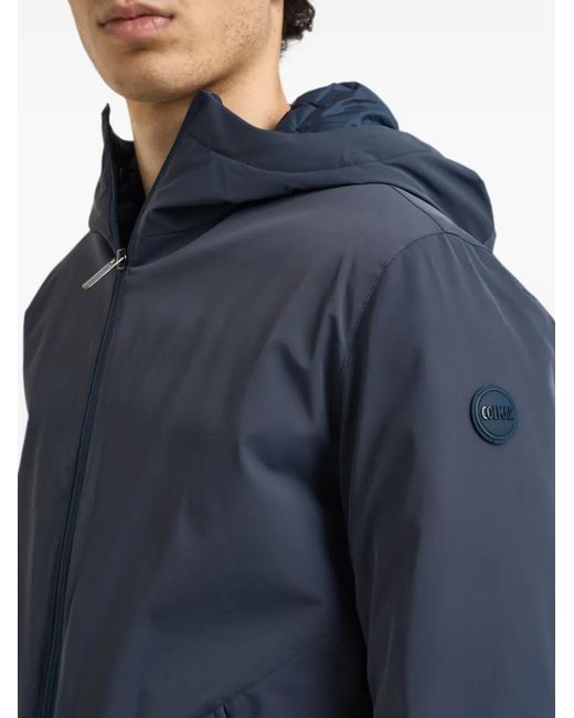 Colmar Blue Hooded Logo-Patch Raincoat for men