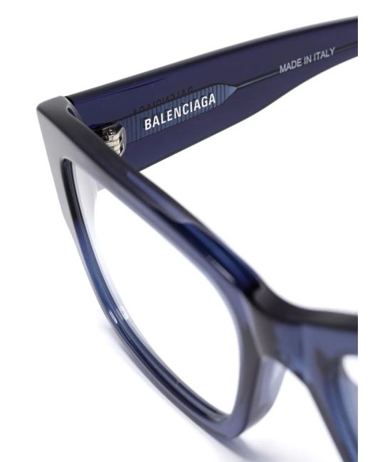 Balenciaga Blue Rectangle-Frame Glasses for men
