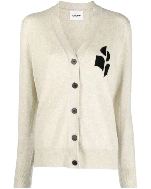 Isabel Marant Natural Cardigan With Logo