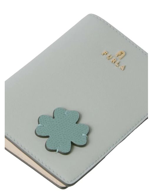 Furla Gray S Camelia Flower-Patch Passport Holder
