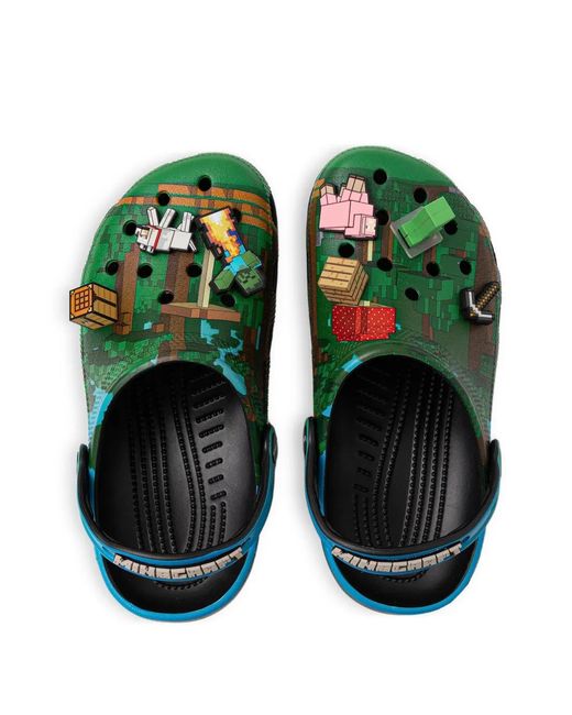 CROCSTM Green Minecraft Clog Slides