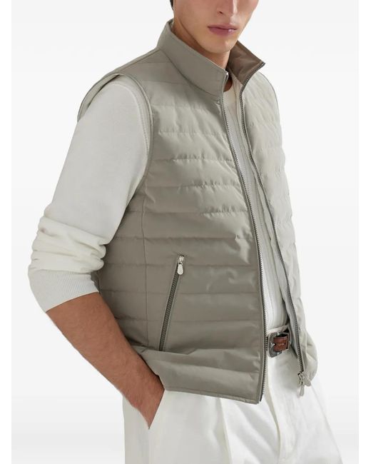 Chaleco Acolchado Brunello Cucinelli de hombre de color Gray