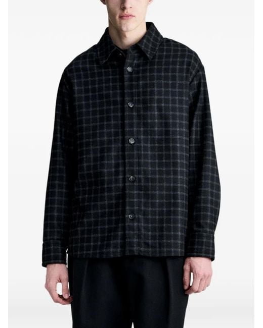 A.P.C. Black Checked Wool-Blend Shirt Jacket for men