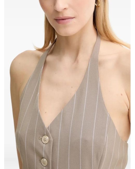 Samsøe & Samsøe Natural Saneem Pinstriped Halter-Neck Top