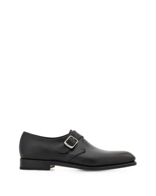 Ferragamo Black Tramezza Single-Monkstrap Shoes for men