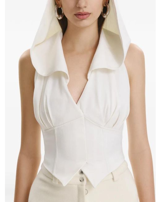 Vestiaire d'un Oiseau Libre White Corsage Mit Kapuze