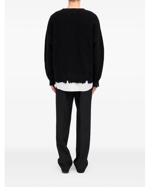 MM6 by Maison Margiela Black Round-Neck Knitwear for men