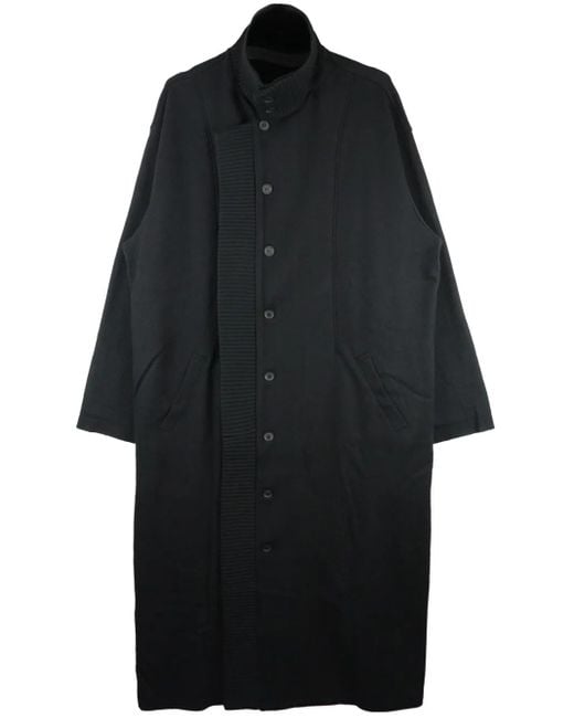 Roll-neck single-breasted coat Yohji Yamamoto de hombre de color Black