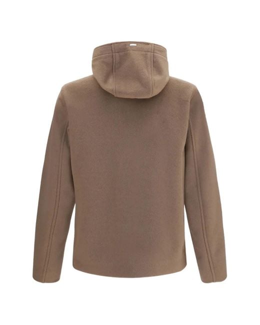 Herno Brown Veste Boutonnée À Capuche for men