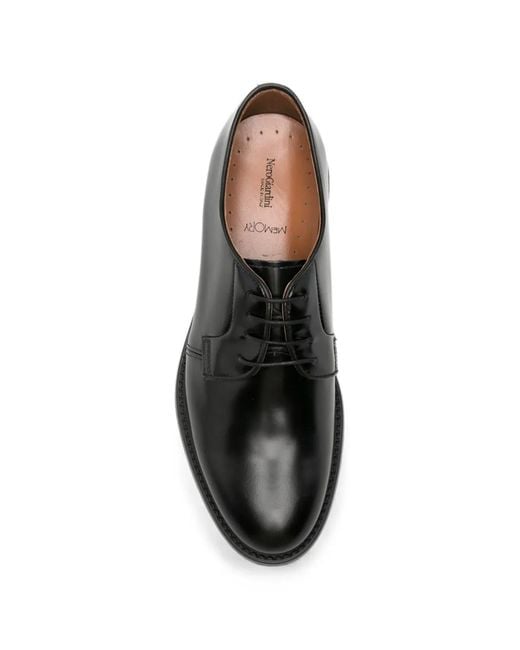 Nero Giardini Black Diana Lace-Up Leather Derby Shoes for men