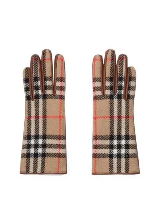 Burberry Natural Check-Pattern Gloves