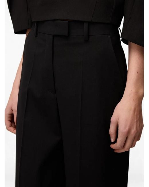 RETORI Black Pleated Wide-Leg Trousers