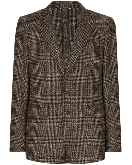 Blazer Boutonné À Carreaux Prince De Galles Dolce & Gabbana pour homme en coloris Brown