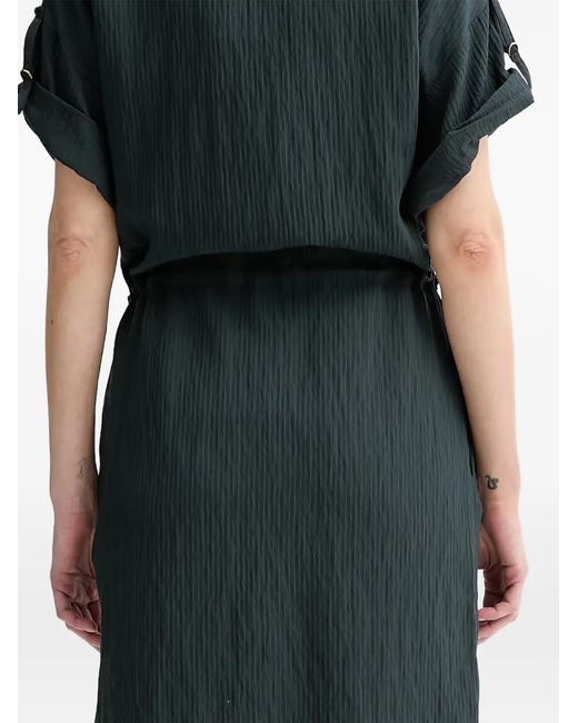 Sessun Green Anatole Drawstring Midi Shirt Dress