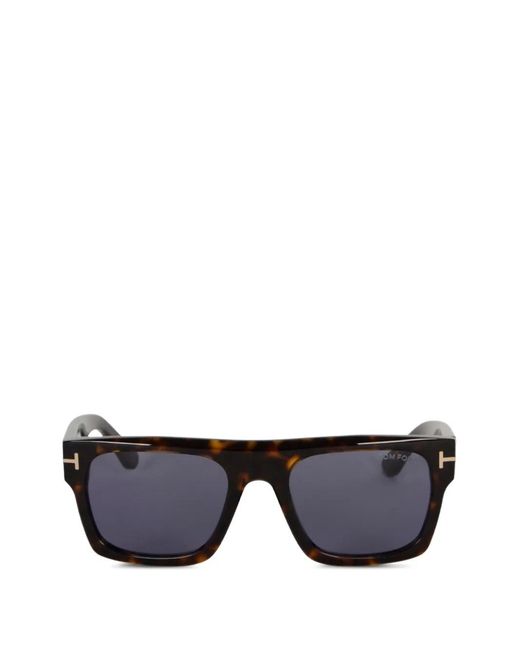 Tom Ford Black Tortoiseshell-Effect Square-Frame Sunglasses for men