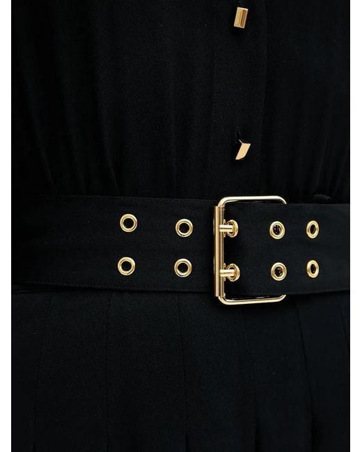 MARCIANO BY GUESS Black Buttoned Belted Midi Dress