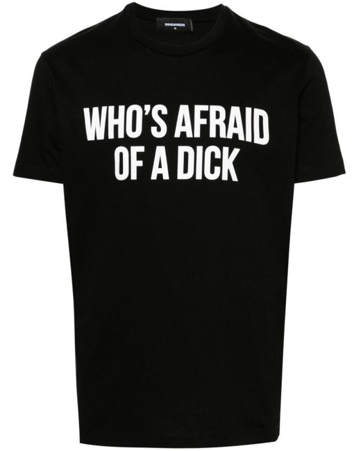 DSquared² Black Slogan-print Cotton T-shirt for men