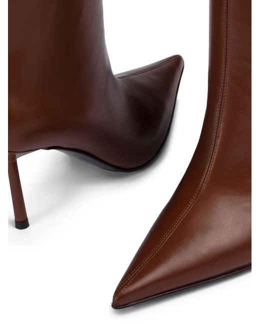 Le Silla Brown 80Mm Pointed-Toe Knee-High Boots