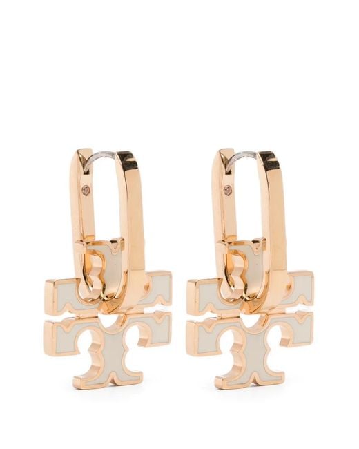Tory Burch Natural Kira Enamel Motif Earrings